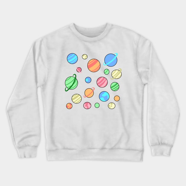 Colorful planets Crewneck Sweatshirt by Nezumi1998